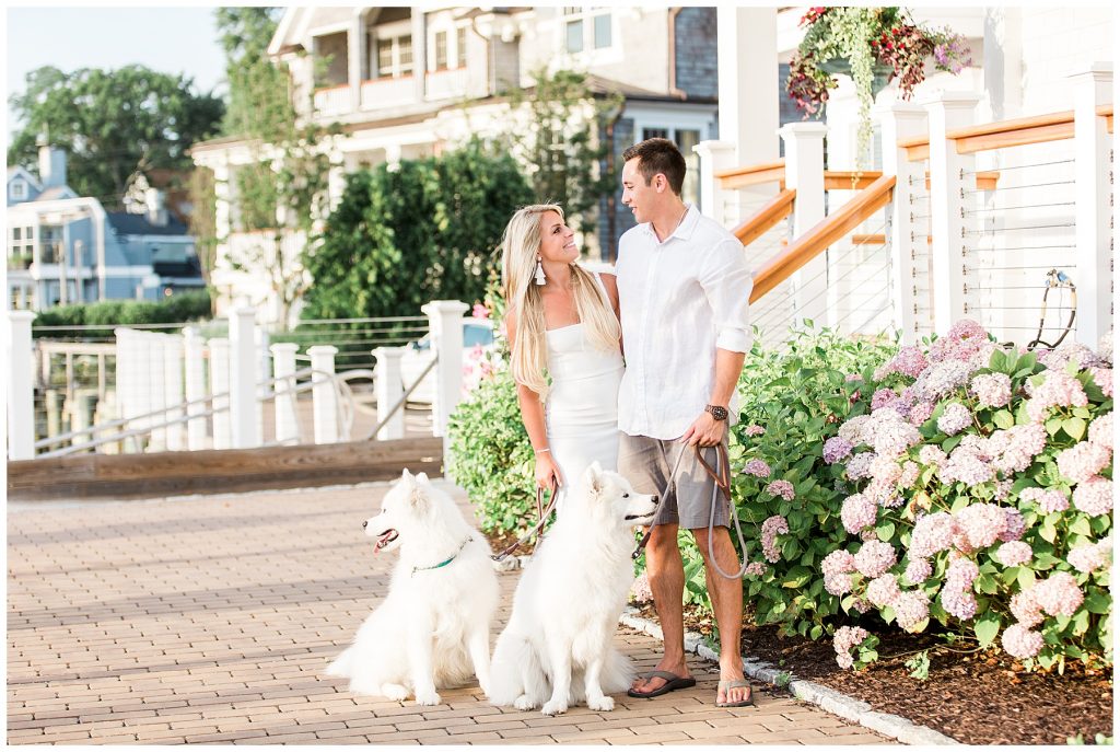 Samoyed Dogs and husband and wife family session