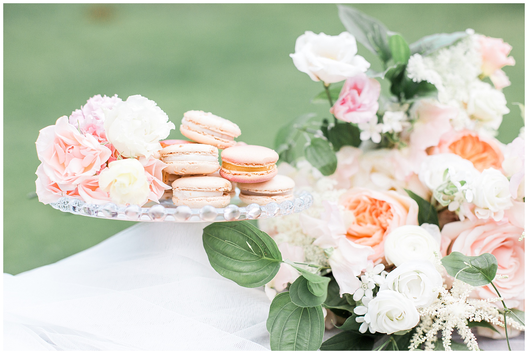 macarons and wedding bouquet central park new york