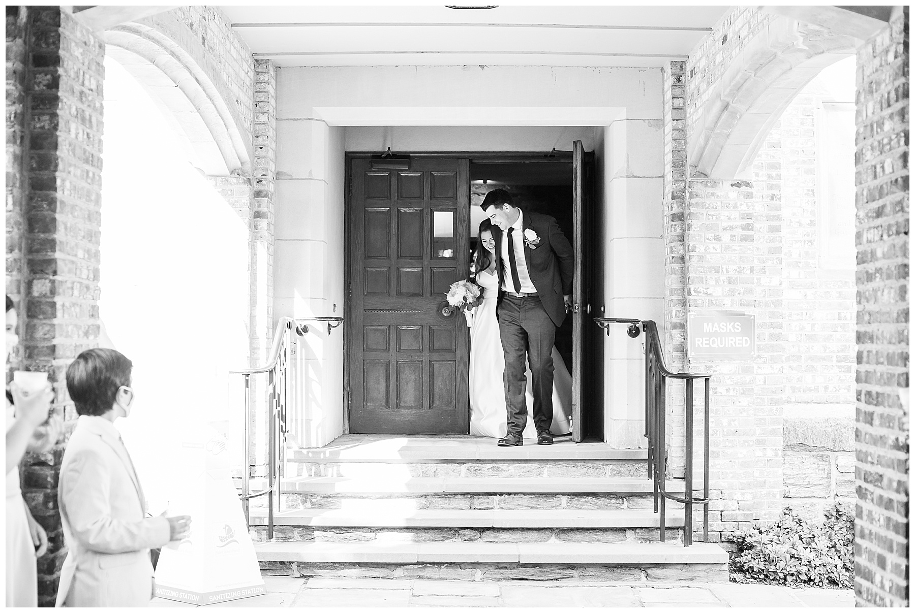 Darien Wedding Bride and Groom Exiting Church After Married