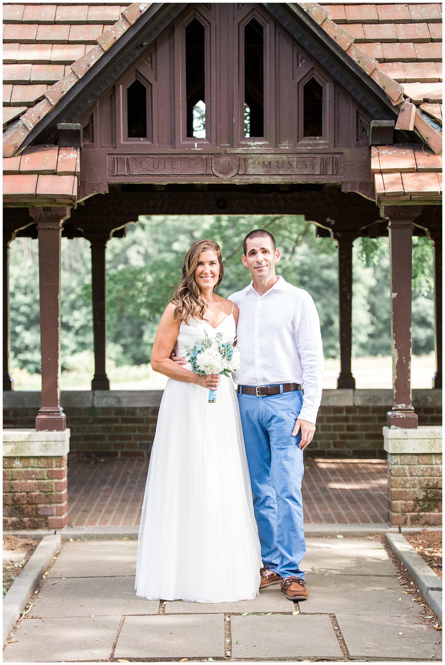 bride and groom portraits in new canaan connecticut at waveny house