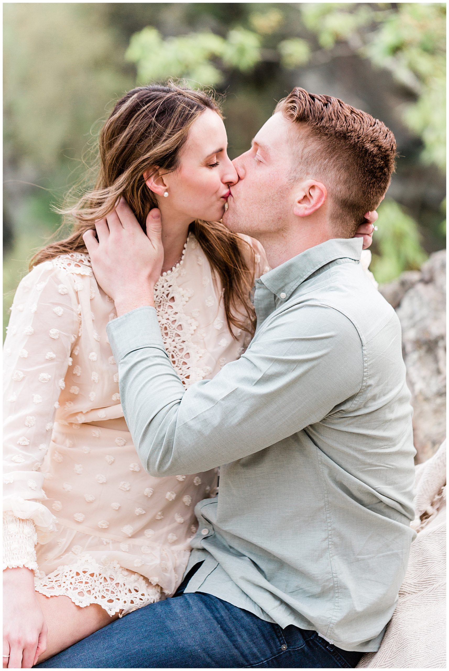 bride-and-groom-kissing-during-engagement-session