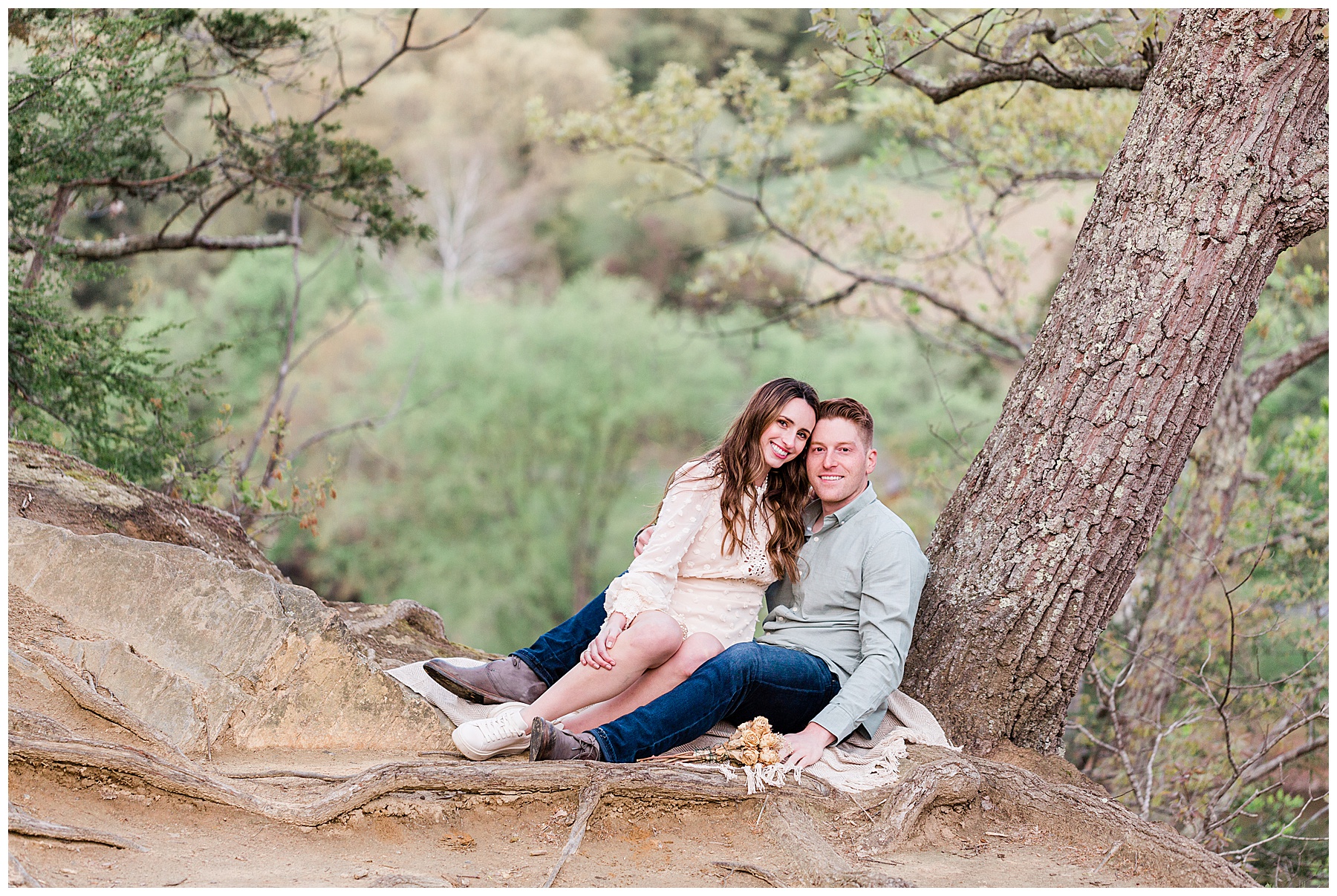 bride-and-groom-under-tree-engagement-session